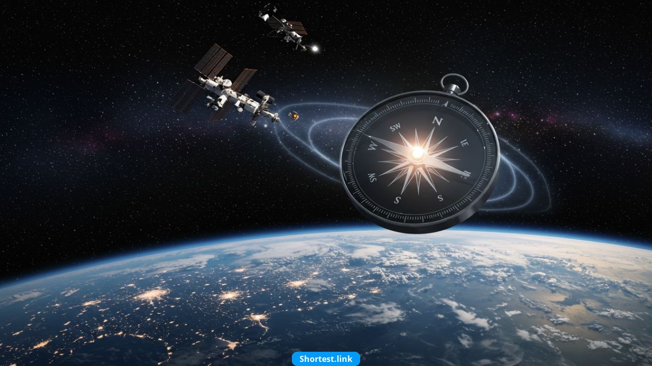 コンパスを宇宙に持ち込むと、どこに向かっていますか？